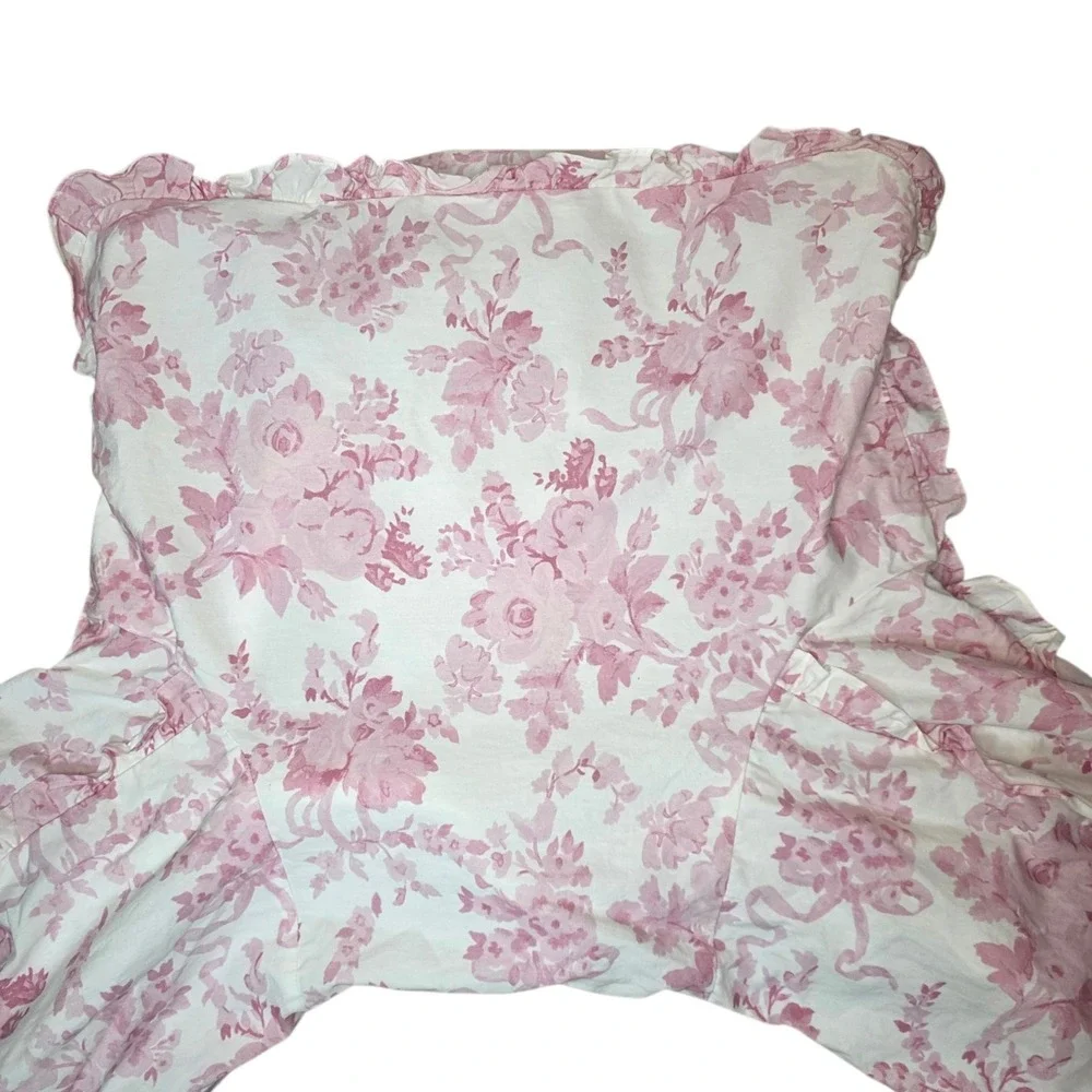 LoveShackFancy Pottery Barn Teen Pink Damask Floral Backrest Pillow Cover